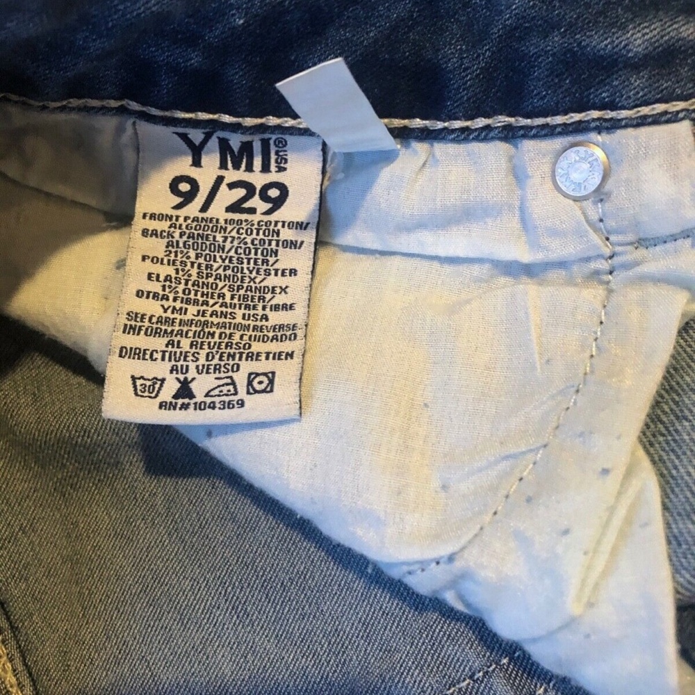 YMI Dream Jeans, Dream Fit Raw Hem Destruction Ankle Hybrid Jeans 1/3/5/7/9 - Picture 9 of 9